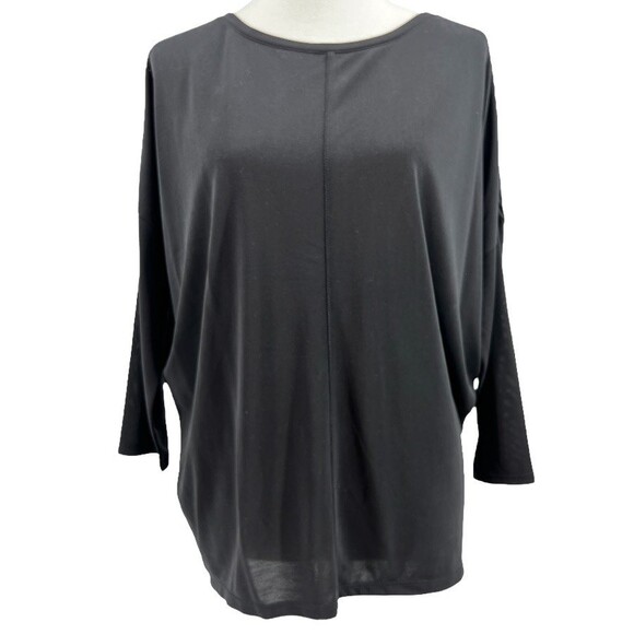 Black Tunic Top Size Medium Women's Middle seam New Ophelia Roe - Picture 1 of 12